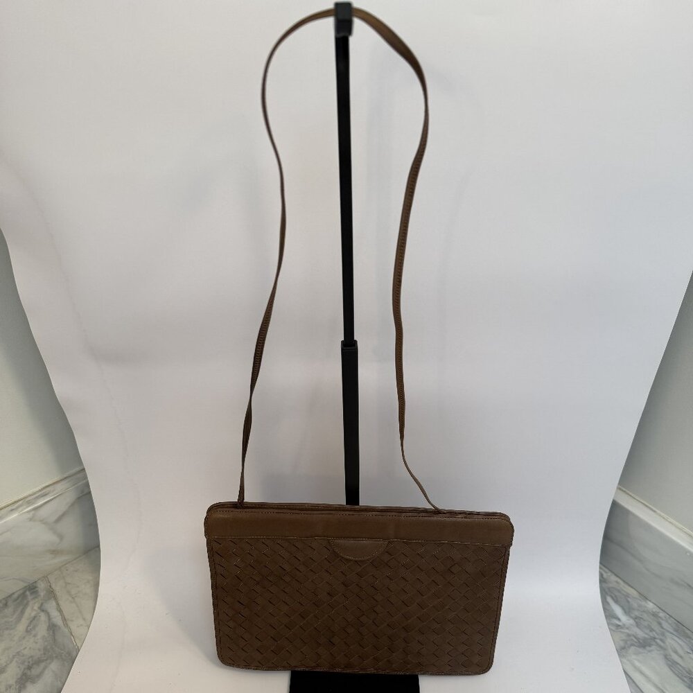Morris Moskowitz Vintage Brown Woven Shoulder Bag/Clutch